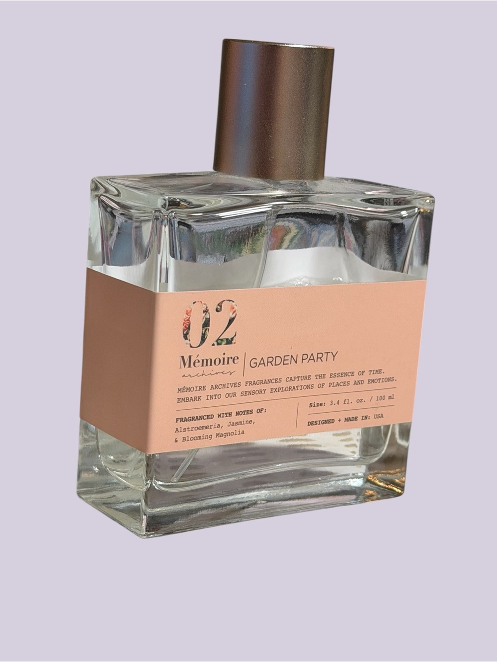 Mémoire Archives Garden Party Eu De Parfume -3.4 fl oz.  Blush Pink Bottle Label